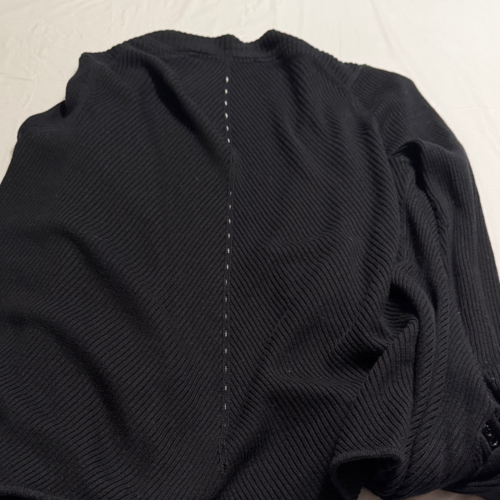 Lululemon Ribbed Cardigan Sweater With Zipper Pockets Black Size XL - Picture 6 of 7